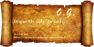 Ongerth Gábriel névjegykártya